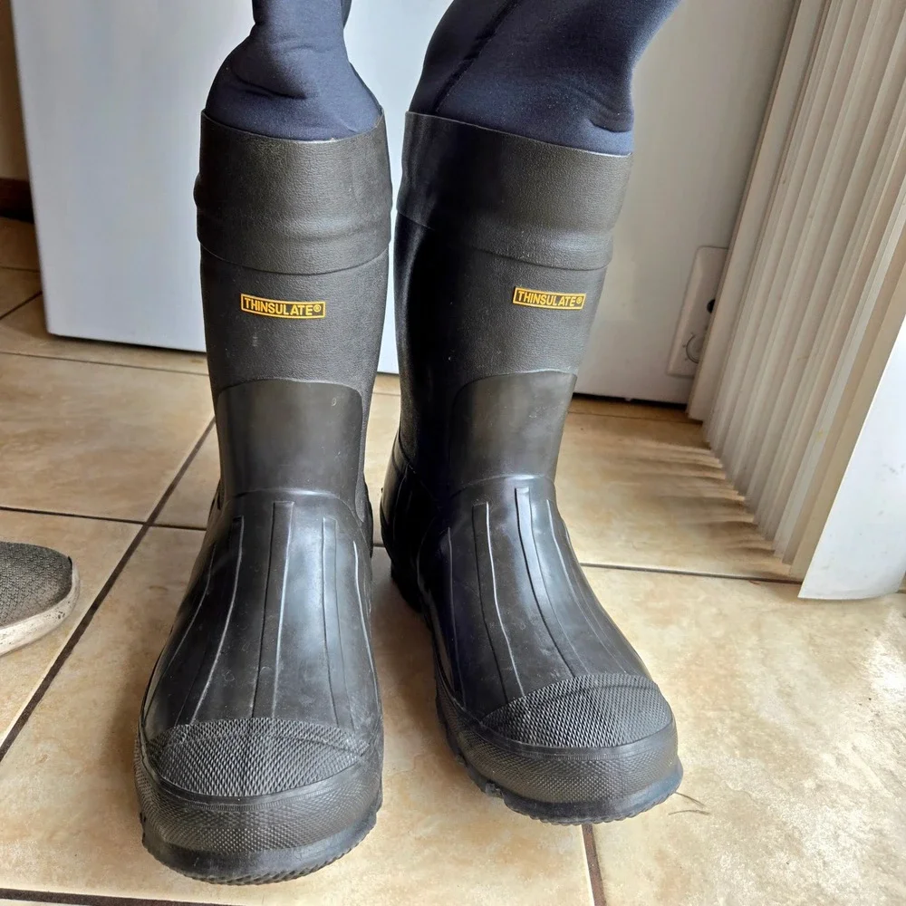 Remington Fishing Waders Mens Size 10 Black Neoprene Thinsulate Insulated Boots